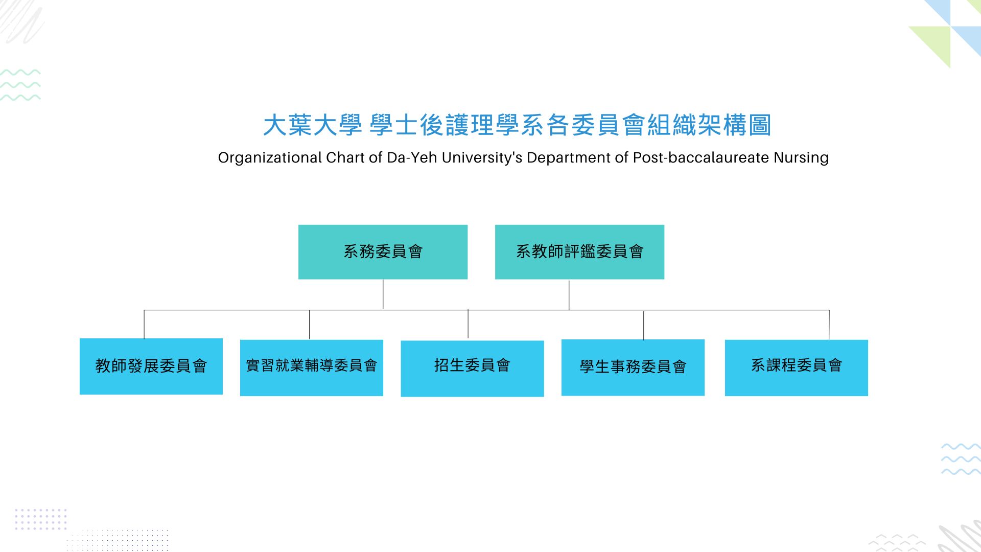 大葉大學學士後護理學系組織圖